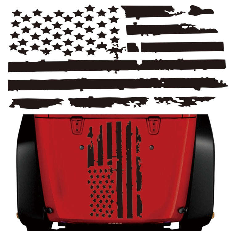 D-778 American Flag Pattern Car Modified Decorative Sticker(Black)