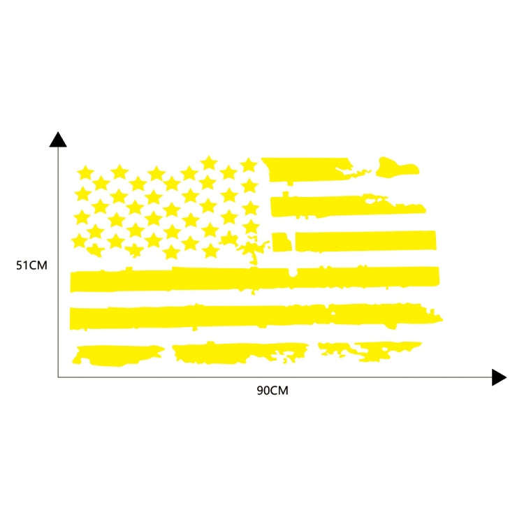 D-778 American Flag Pattern Car Modified Decorative Sticker(Yellow)