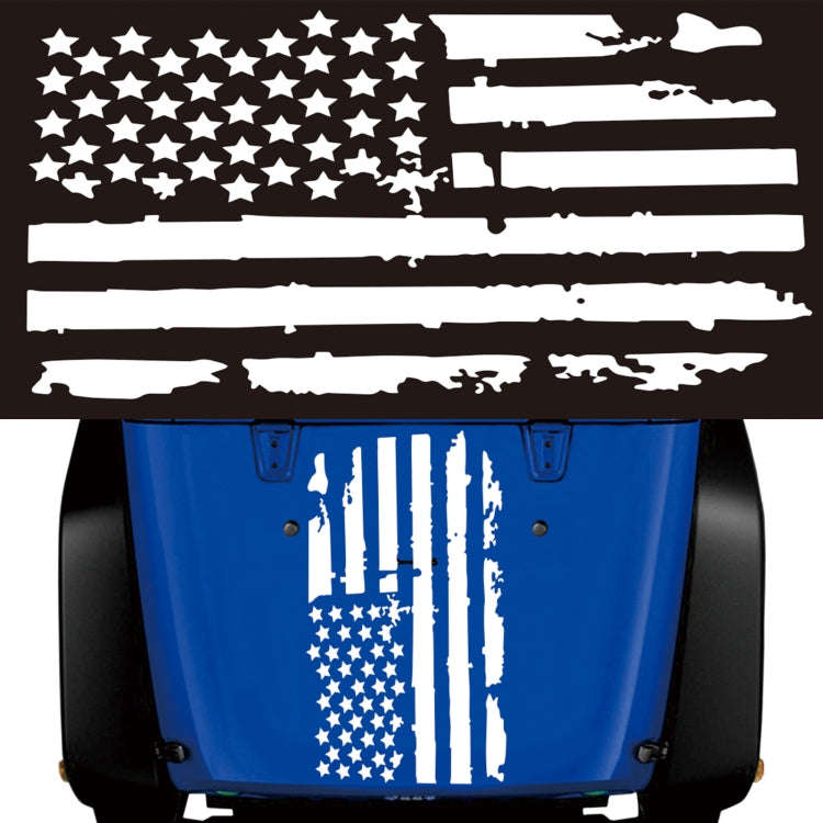 D-778 American Flag Pattern Car Modified Decorative Sticker(White)