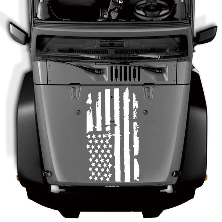 D-778 American Flag Pattern Car Modified Decorative Sticker(White)