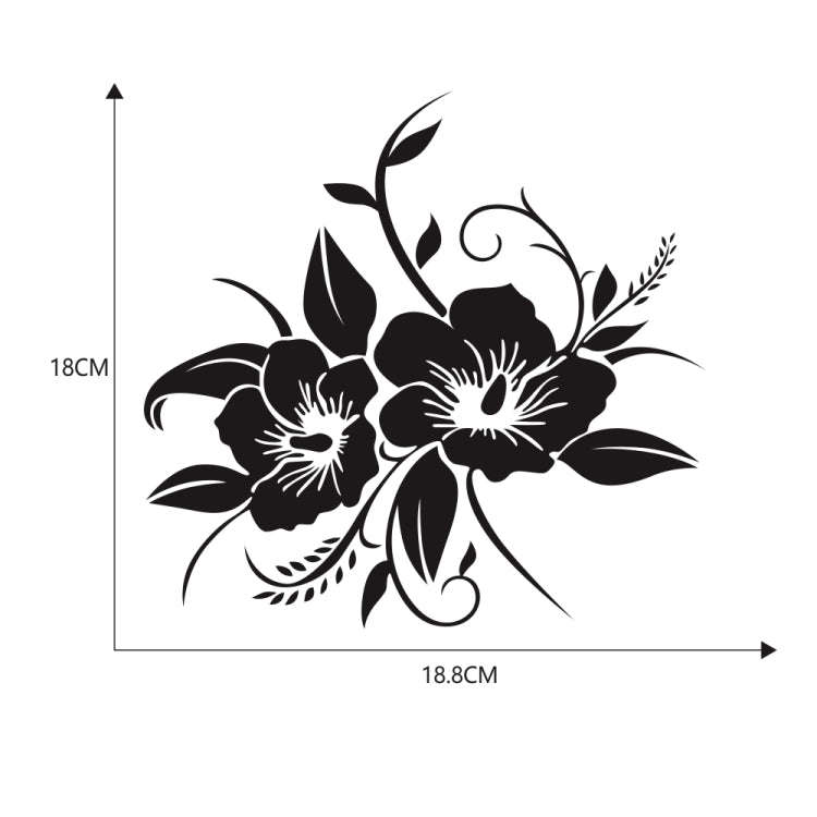 D-798 Flowers Bloom Pattern Car Modified Decorative Sticker(Black)