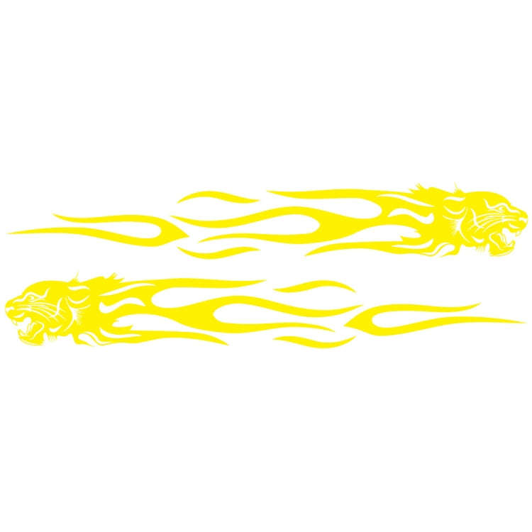 2 PCS/Set D-815 Flame Lion Pattern Car Modified Decorative Sticker(Yellow)