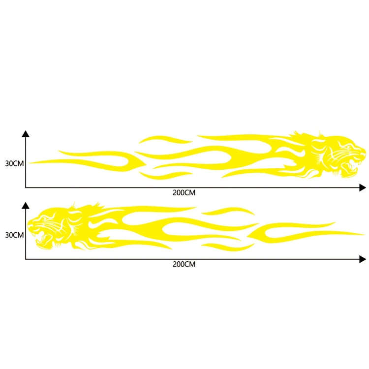 2 PCS/Set D-815 Flame Lion Pattern Car Modified Decorative Sticker(Yellow)