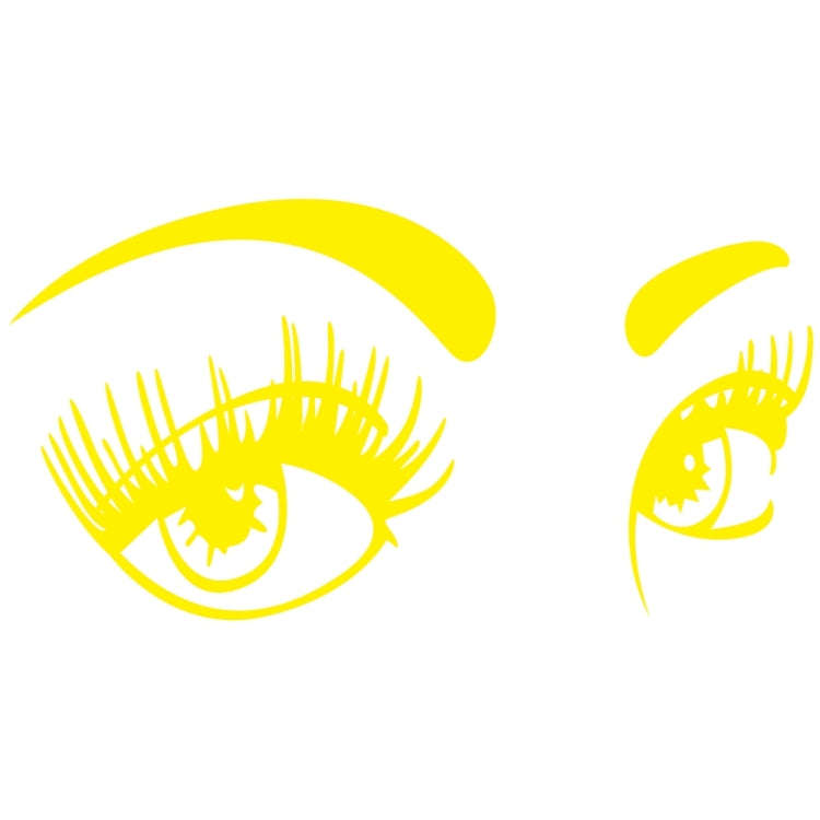 D-821 Beauty Eyes Pattern Car Modified Decorative Sticker(Yellow)