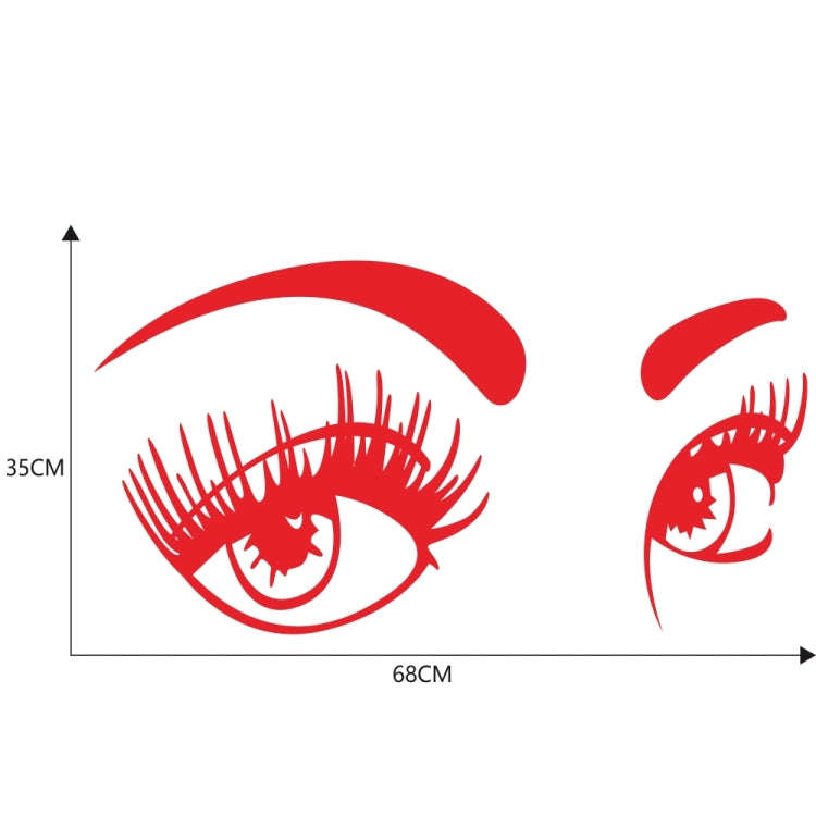 D-821 Beauty Eyes Pattern Car Modified Decorative Sticker(Red)