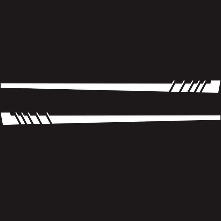 2 PCS/Set D-854 Stripe Pattern Car Modified Decorative Sticker(White)