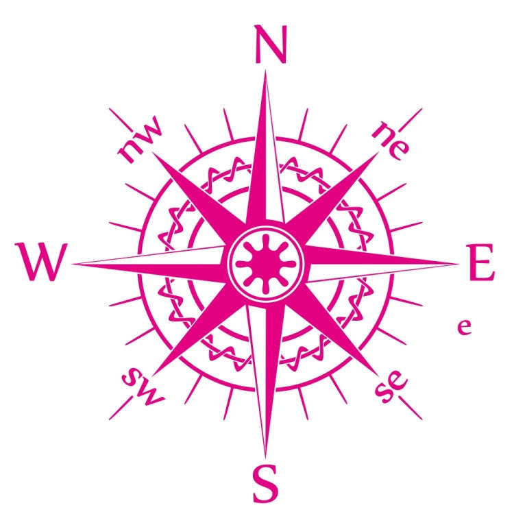 D-863 Compass Pattern Car Modified Decorative Sticker(Purple)