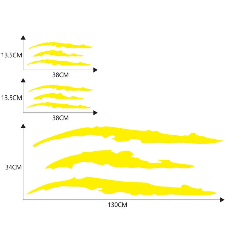 D-865 Claw Scratches Pattern Car Modified Decorative Sticker(Yellow)