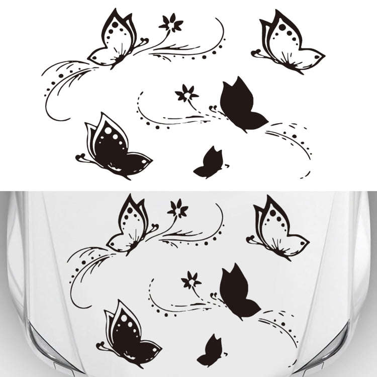 D-907 Butterflies Pattern Car Modified Decorative Sticker(Black)