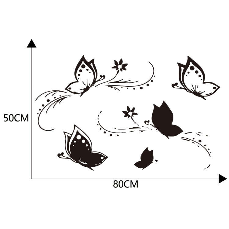 D-907 Butterflies Pattern Car Modified Decorative Sticker(Black)