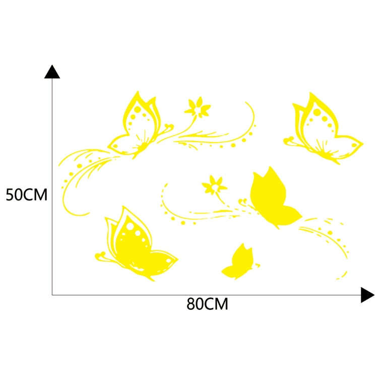 D-907 Butterflies Pattern Car Modified Decorative Sticker(Yellow)
