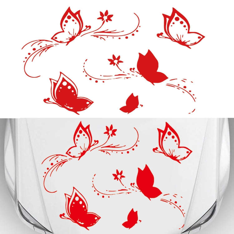 D-907 Butterflies Pattern Car Modified Decorative Sticker(Red)