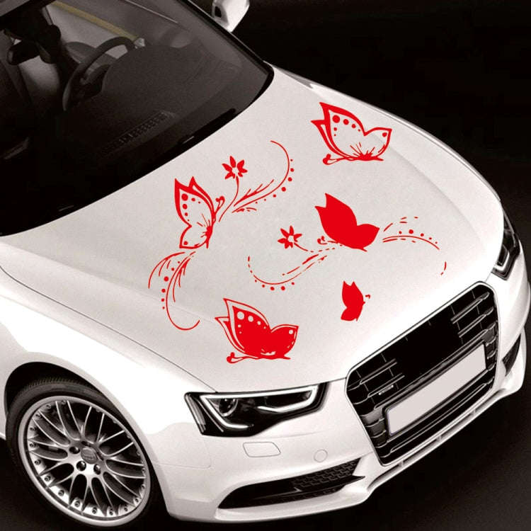 D-907 Butterflies Pattern Car Modified Decorative Sticker(Red)