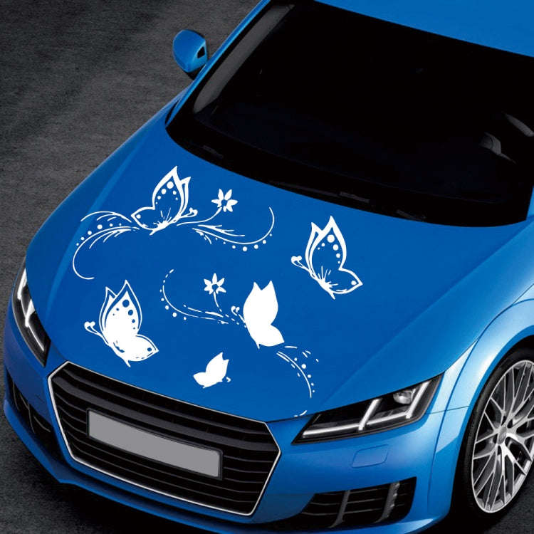 D-907 Butterflies Pattern Car Modified Decorative Sticker(White)