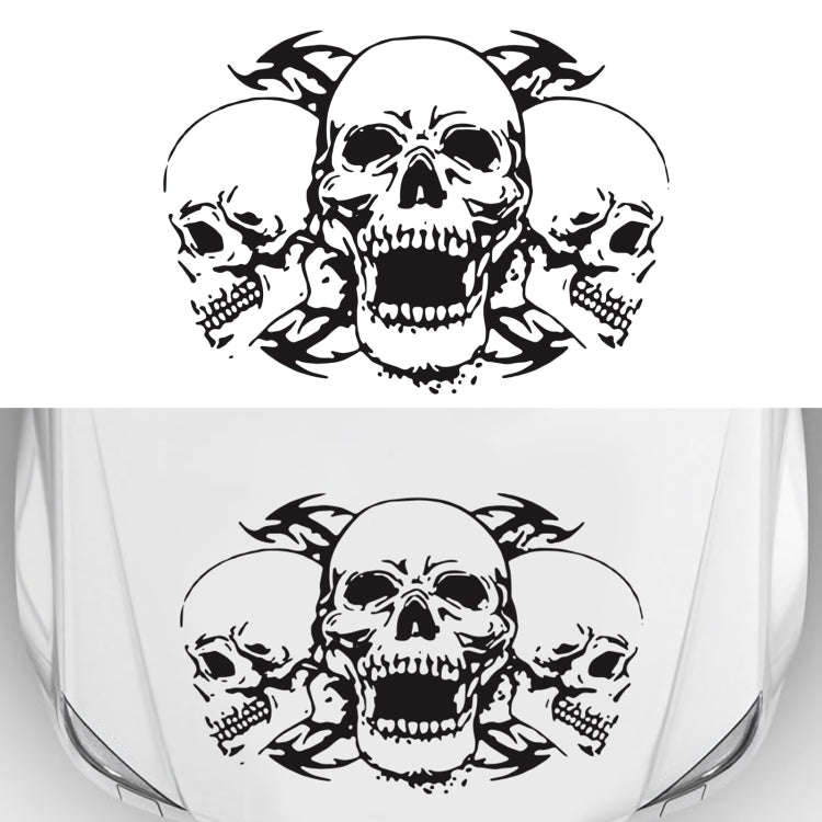 D-923 Three Skulls Pattern Car Modified Decorative Sticker(Black)