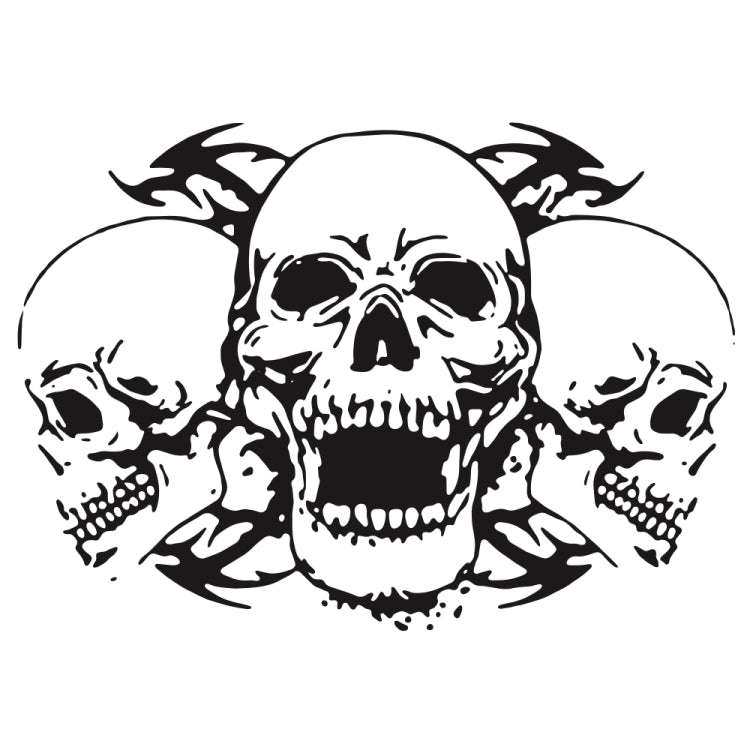 D-923 Three Skulls Pattern Car Modified Decorative Sticker(Black)