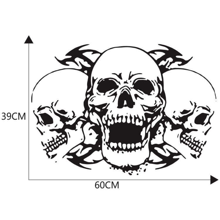 D-923 Three Skulls Pattern Car Modified Decorative Sticker(Black)