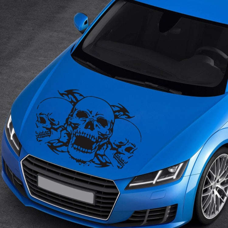 D-923 Three Skulls Pattern Car Modified Decorative Sticker(Black)