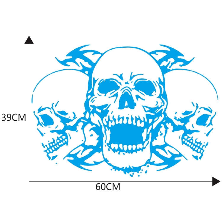 D-923 Three Skulls Pattern Car Modified Decorative Sticker(Blue)