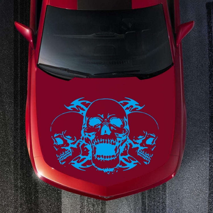 D-923 Three Skulls Pattern Car Modified Decorative Sticker(Blue)