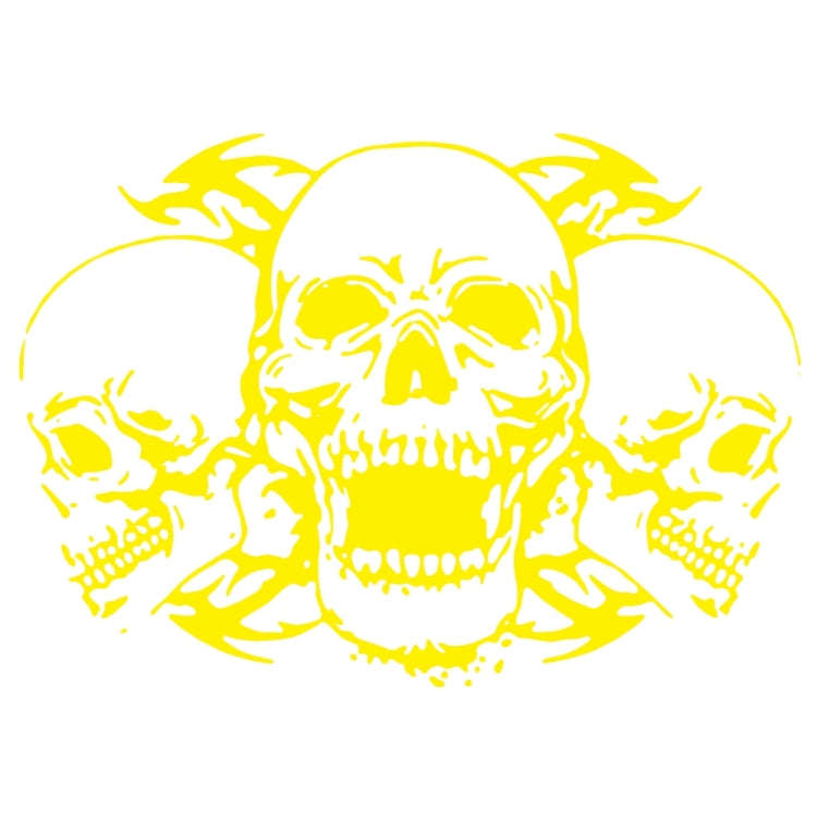 D-923 Three Skulls Pattern Car Modified Decorative Sticker(Yellow)