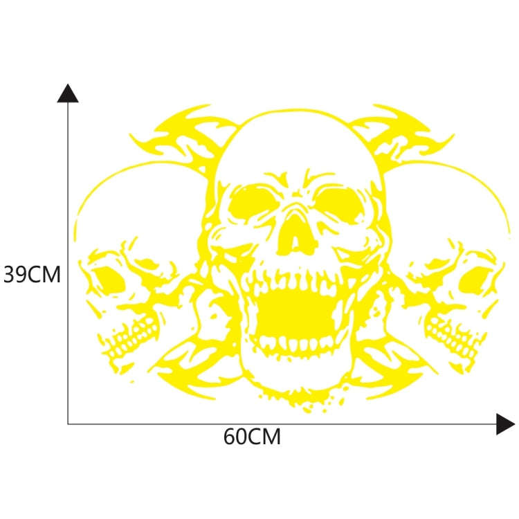 D-923 Three Skulls Pattern Car Modified Decorative Sticker(Yellow)