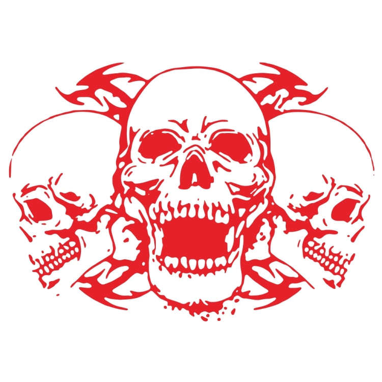 D-923 Three Skulls Pattern Car Modified Decorative Sticker(Red)