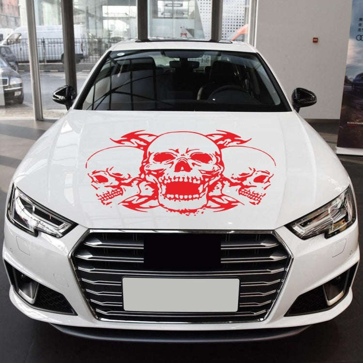 D-923 Three Skulls Pattern Car Modified Decorative Sticker(Red)