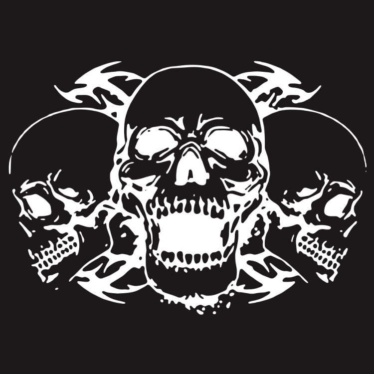 D-923 Three Skulls Pattern Car Modified Decorative Sticker(White)