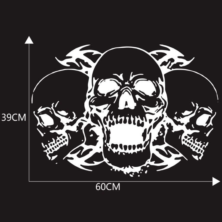 D-923 Three Skulls Pattern Car Modified Decorative Sticker(White)