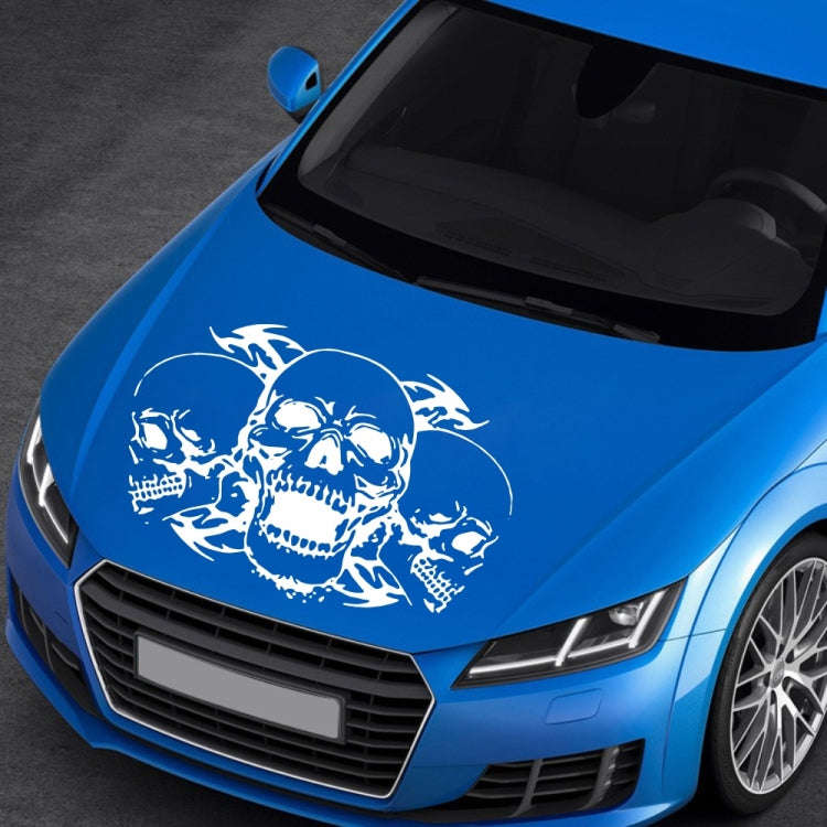 D-923 Three Skulls Pattern Car Modified Decorative Sticker(White)