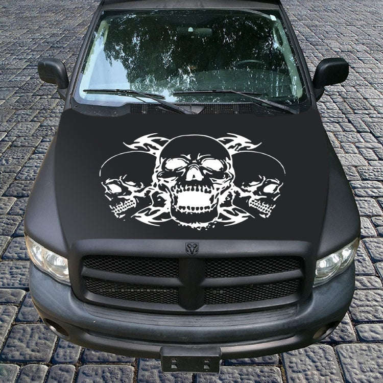 D-923 Three Skulls Pattern Car Modified Decorative Sticker(White)