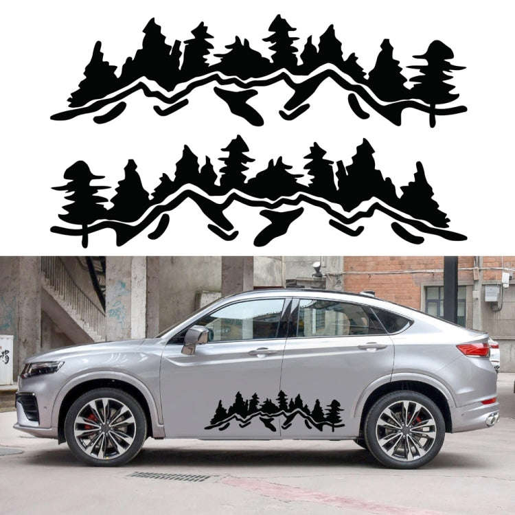 2 PCS/Set D-924 Mountain Woods Pattern Car Modified Decorative Sticker(Black)