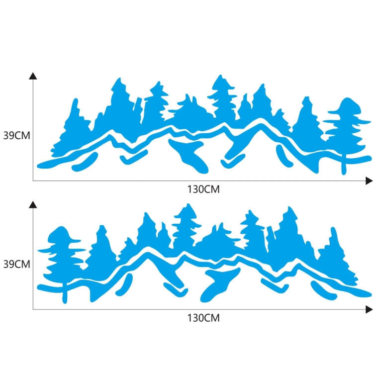 2 PCS/Set D-924 Mountain Woods Pattern Car Modified Decorative Sticker(Blue)