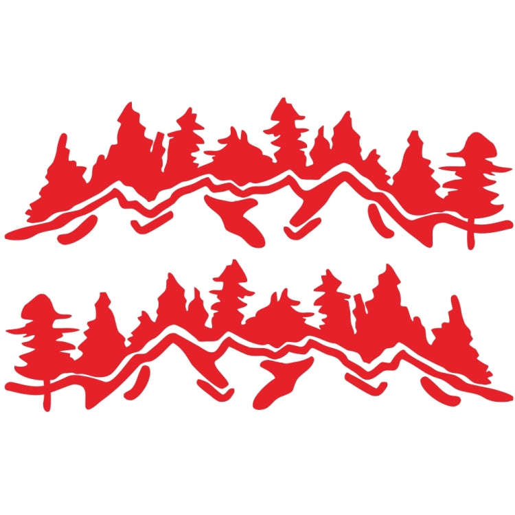 2 PCS/Set D-924 Mountain Woods Pattern Car Modified Decorative Sticker(Red)
