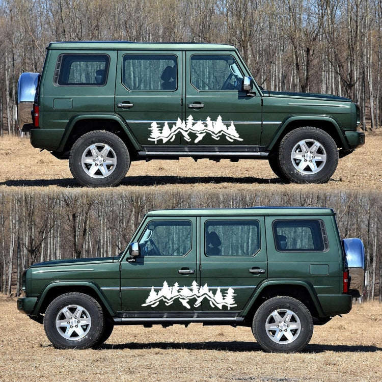 2 PCS/Set D-924 Mountain Woods Pattern Car Modified Decorative Sticker(White)