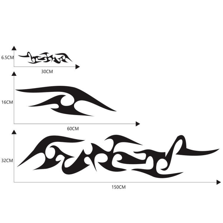 2 PCS/Set D-925 Flame Pattern Car Modified Decorative Sticker(Black)