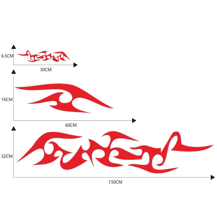 2 PCS/Set D-925 Flame Pattern Car Modified Decorative Sticker(Red)