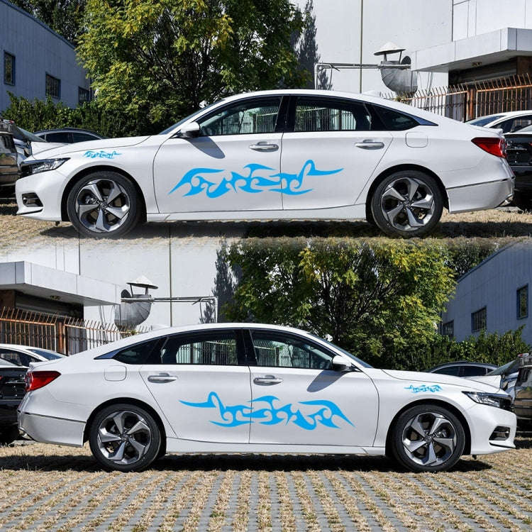 2 PCS/Set D-925 Flame Pattern Car Modified Decorative Sticker(Blue)