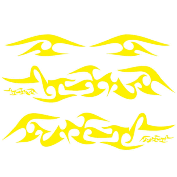 2 PCS/Set D-925 Flame Pattern Car Modified Decorative Sticker(Yellow)