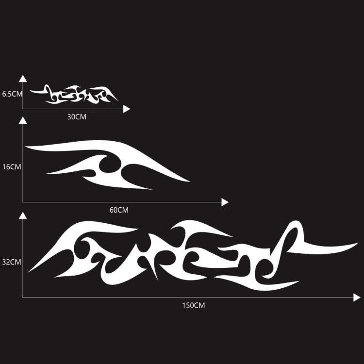2 PCS/Set D-925 Flame Pattern Car Modified Decorative Sticker(White)