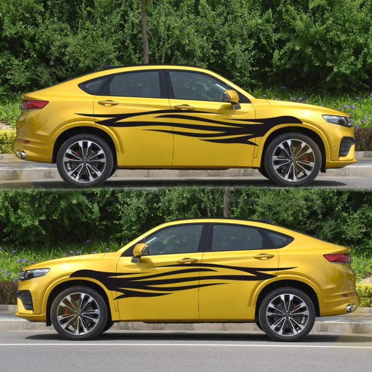 2 PCS/Set D-926 Fire Totem Pattern Car Modified Decorative Sticker(Black)