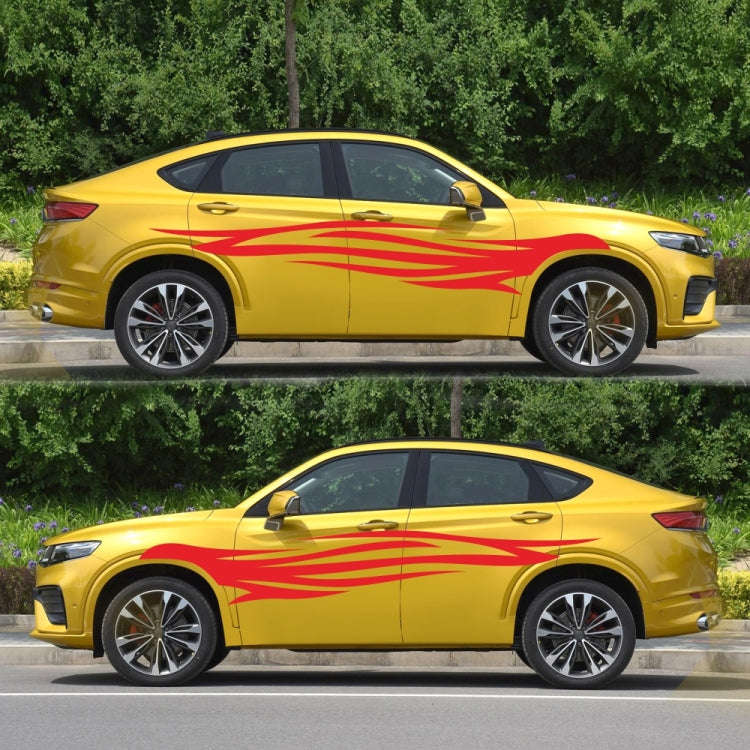 2 PCS/Set D-926 Fire Totem Pattern Car Modified Decorative Sticker(Red)