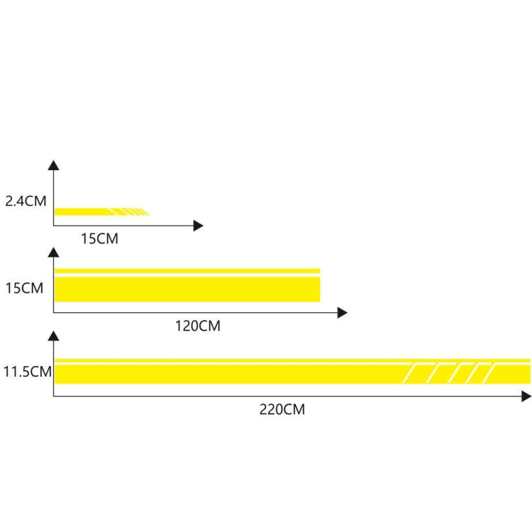 D-930 Lines Pattern Car Modified Decorative Sticker(Yellow)