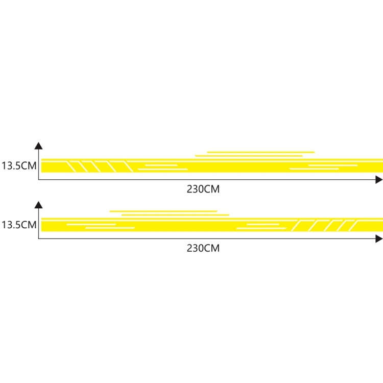2 PCS/Set D-932 Stripe Pattern Car Modified Decorative Sticker(Yellow)