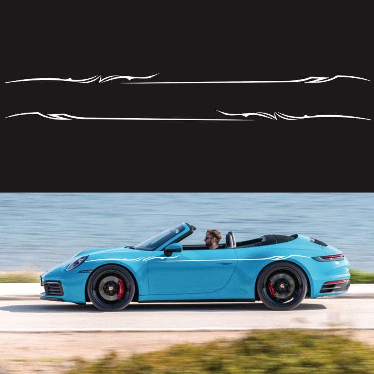 2 PCS/Set D-933 Lightning Pattern Car Modified Decorative Sticker(White)
