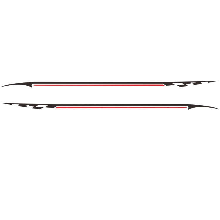 2 PCS/Set D-934 Waistline Pattern Car Modified Decorative Sticker(Black Red)