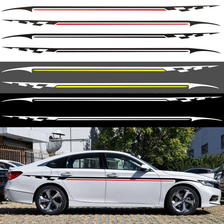 2 PCS/Set D-934 Waistline Pattern Car Modified Decorative Sticker(White)