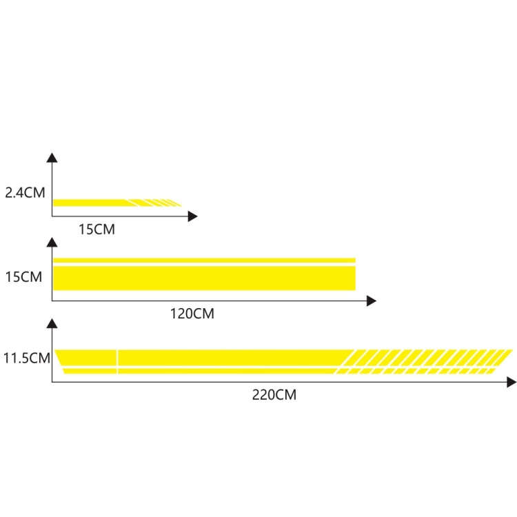 D-936 Stripe Pattern Car Modified Decorative Sticker(Yellow)