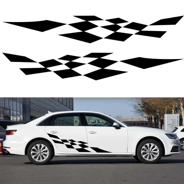 2 PCS/Set D-943 Checkered Flag Pattern Car Modified Decorative Sticker(Black)